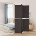 thumbnail image 1 of vidaXL 3-Panel Room Divider Brown 150x220 cm Fabric, 1 of 5