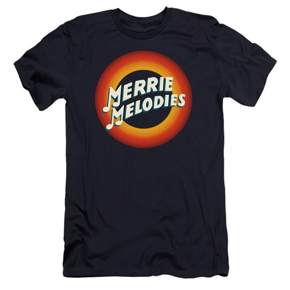 Looney Tunes Merrie Logo HBO S/S Adult 30/1 T-Shirt Navy