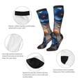 thumbnail image 5 of Fotbe Elegant Blue Gold Blooms print Women's Men's Novelty Crew Socks Cotton Socks Knee High Socks for Walking,Running,Nurses,Pregnancy, 5 of 8