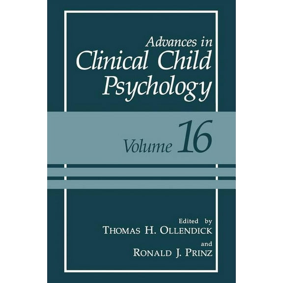 Advances in Clinical Child Psychology Advances in Clinical Child Psychology, Book 16, (Paperback)