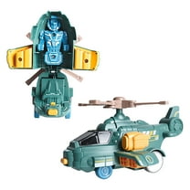 HKEJIAOI Transformer Helicopter, Inertial Collision Deformation Airplane Toy Turned Into A Robot Plane for Birthday Christmas Gift for Kids