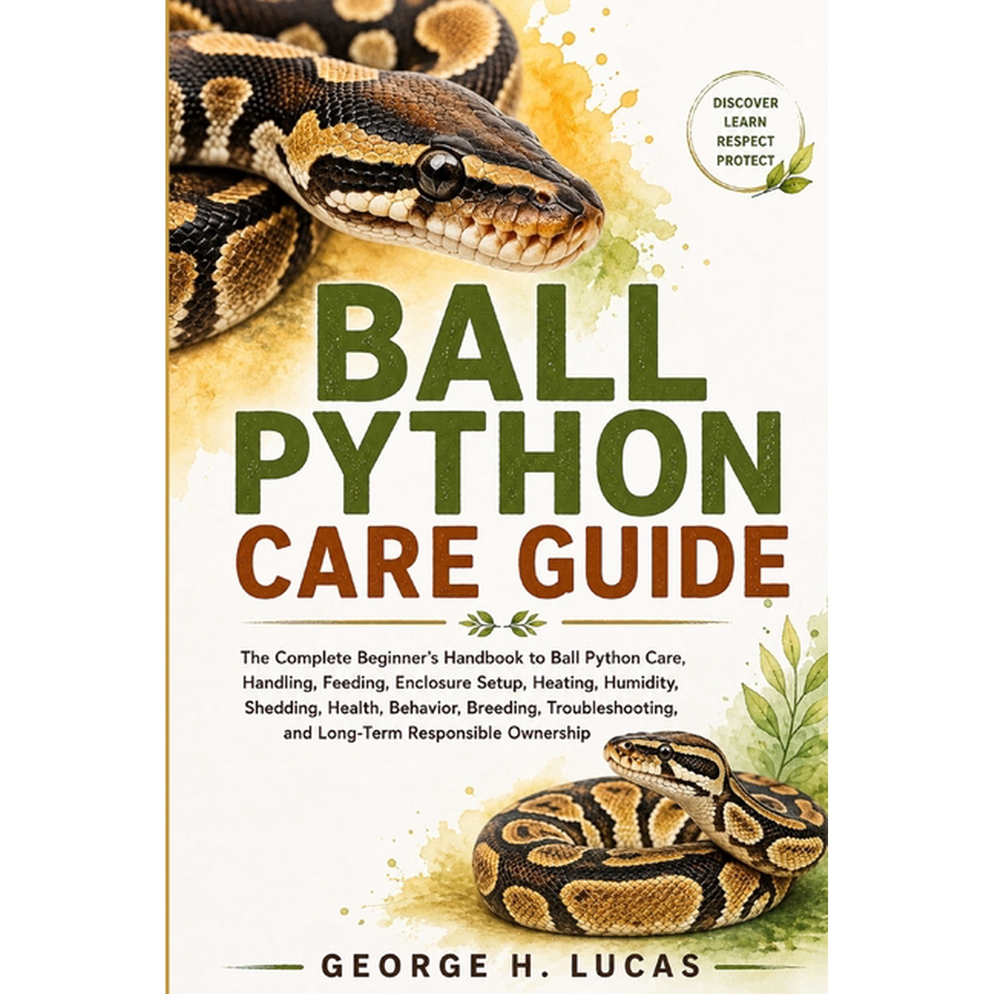 Ball Python Care Guide: The Complete Beginner's Handbook to Ball Python Care, Handling, Feeding, Enclosure Setup, Heatin, (Paperback)
