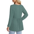 thumbnail image 5 of UVN Fall Blouses for Women Long Sleeve V Neck Peplum Tunic Tops Casual Babydoll Flowy T Shirts, 5 of 8
