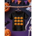 thumbnail image 1 of Halloween T-shirt - White with Orange Pumpkins, Soft Breathable 100% Cotton Knit Top for, Kids, Teens - Halloween Party Outfit, Everyday Fall & Clothing - Machine Washable, 1 of 6