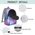 thumbnail image 4 of Colorful Starry Sky and Universe Backpack for School, Cute School Bag with Adjustable Shoulder Straps and Padded Back, 15.7"x11.8"x5.5", 4 of 5