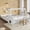 Light White + Pine + Full, variant on Twin Size Car-Shaped Floor Bed - with Storage Drawers, Window & Desk for Bedroom,Light White