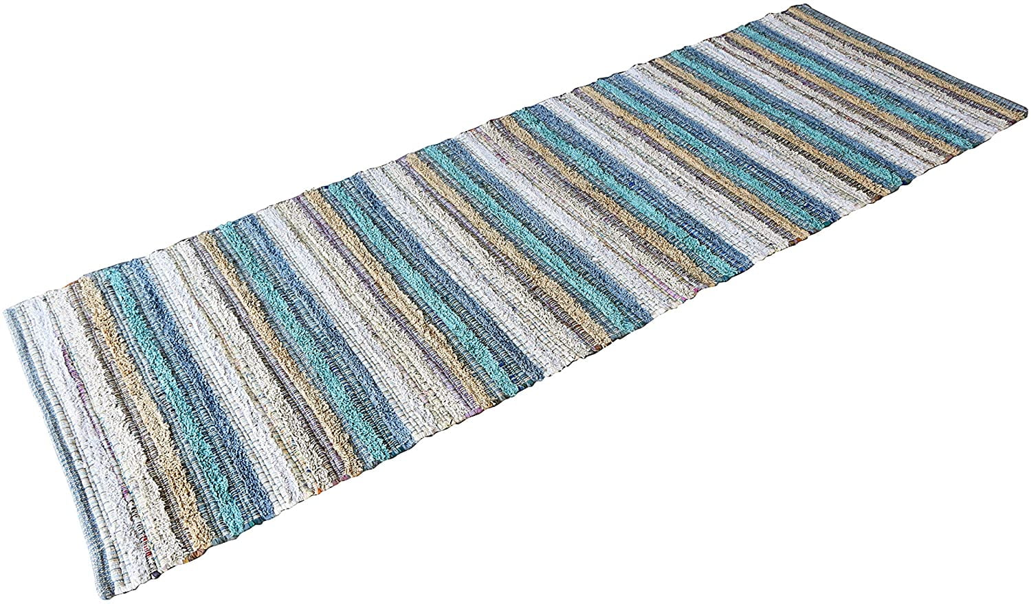 Multicolor Cotton Striped Runner Rug Indoor Hallway Entryway Kitchen