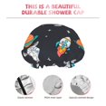 thumbnail image 5 of Kll Space Pattern Shower Cap & Bath Cap For Women,Reversible Oversized Waterproof Shower Caps For All Hair Lengths,Elastic Reusable Bathing Hair Cap, 5 of 9