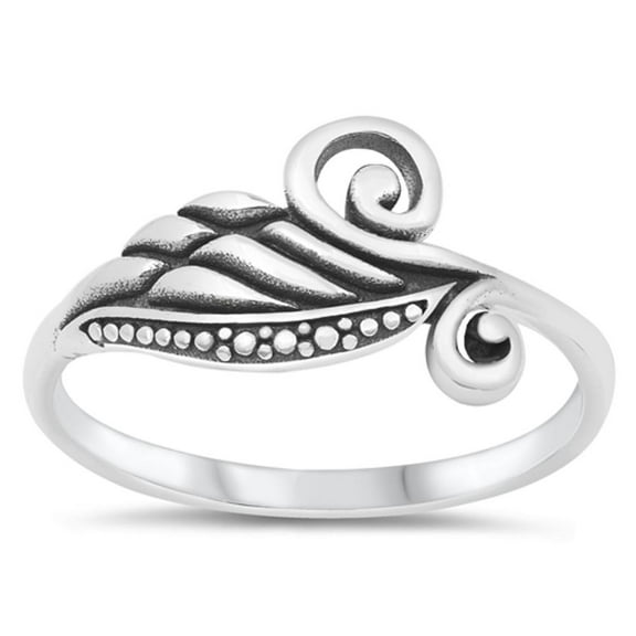 Elegant Filigree Swirl Leaf Swan Bali Ring .925 Sterling Silver Band Jewelry Female Male Size 4
