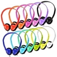 thumbnail image 1 of Auriculares para niños a granel, paquete de 18, auriculares supraaurales multicolores con cable y conector de 3,5 mm para aulas escolares, bibliotecas, estudiantes y adultos, en bolsas individuales (1, 1 of 5