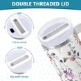 thumbnail image 3 of Yayeee 40oz Stainless Steel Tumbler with Straw and Handle Double-Wall Insulated Travel Water Bottle, Purple Wildflowers, 3 of 8