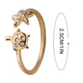 thumbnail image 6 of Fiaya Women Cute Turtle Starfish Asymmetric Small Open Rings, 1pc Women Dainty Animals Adjustable Knuckle Rings, Thin Tiny Finger Rings for Daughter Bff Birthday (Gold), 6 of 6