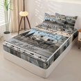 thumbnail image 2 of Homewish Vintage RV Car Zipper Full Size Comforter Sets with Fitted Sheet and 2 Pillowcases,Adventure Theme Vintage Cottage Zipper Bedding Set for Boys Girls,4pcs,Grey Reversible, 2 of 6
