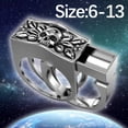 thumbnail image 1 of Up to 65% Off Men Punk Style Skull Headgear Dual-use Exquisite Creative Ring6-13 Necklace Rings Earring Jewelry on Clearance, 1 of 3