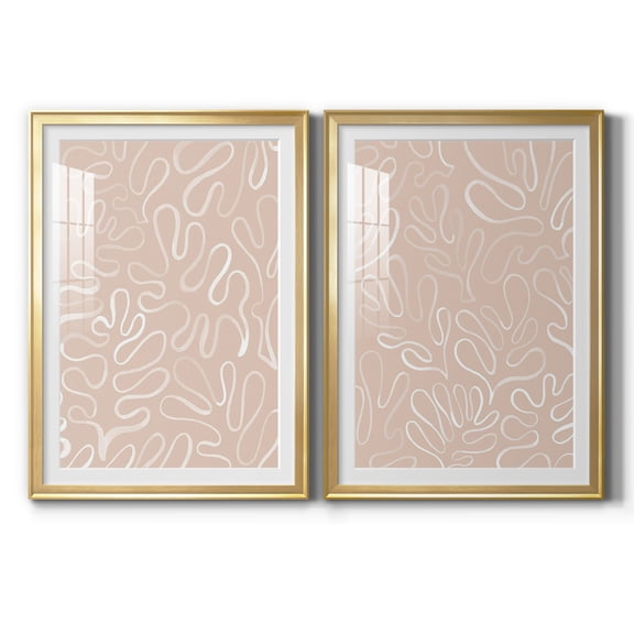 Wexford Home Matisse Pieces III Premium Framed Print, 30.5" x 42.5" - Ready to Hang, Gold (Set of 2)