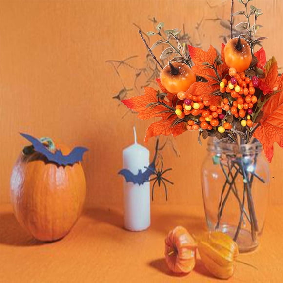 Xihbxyly Decoración de Hoja de Arce Otoñal, Simulación Realista, Acento de Calabaza Colorido, Decoración de Halloween para El Hogar, Uso Versátil En Interiores y Exteriores, Tamaño 20 X 25 X 5 Cm