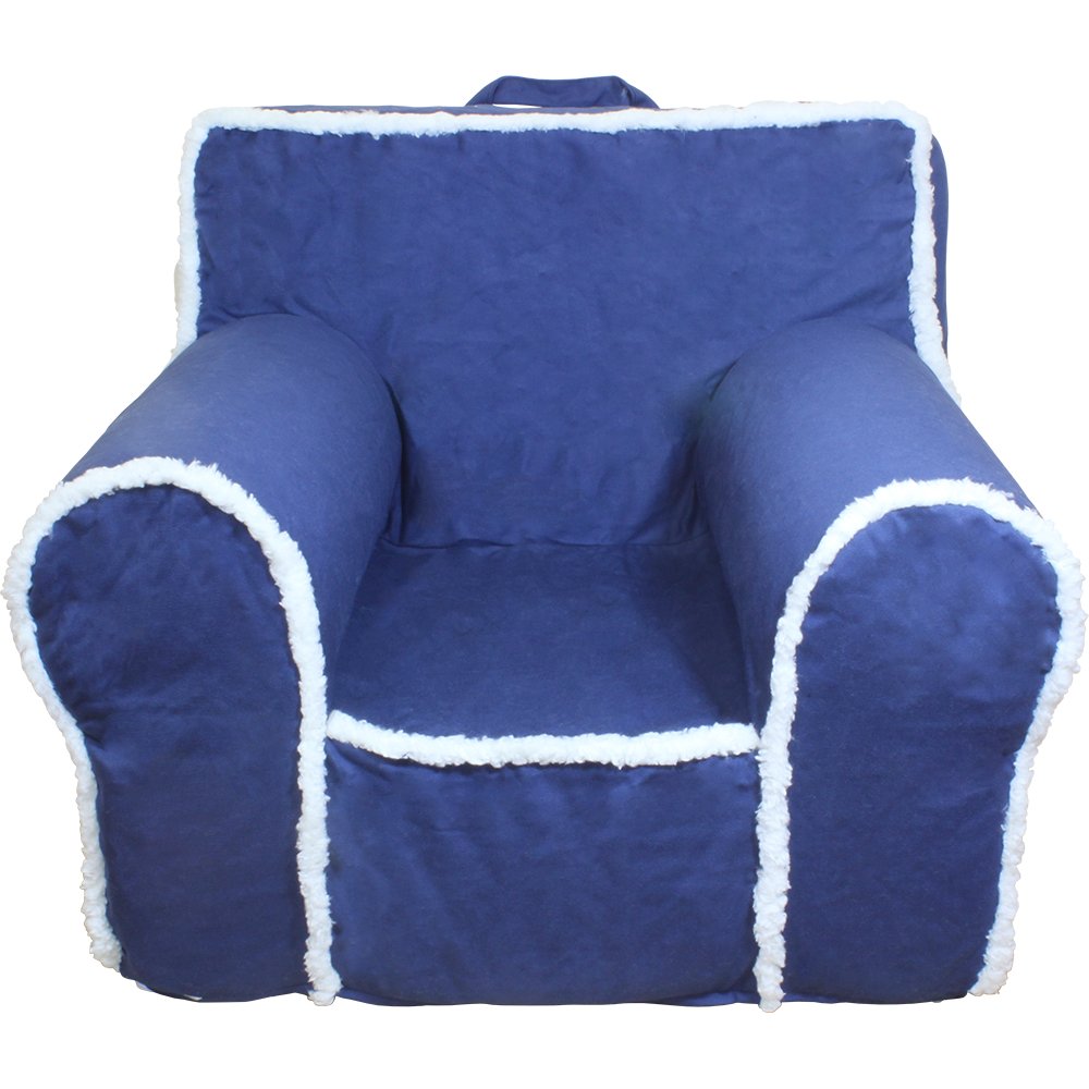 Small Blue Sherpa Chair Cover for Foam Childrens Chair