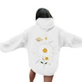 thumbnail image 2 of Babcutegg Hoodies for Women Long Sleeve Side Pockets Pullover Clothes for Women White, 2 of 5