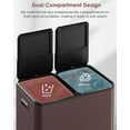 thumbnail image 6 of LAZY BUDDY 16 Gallon Kitchen Trash Can with Dual Compartments, Stainless Steel Recycling Garbage Bin with Inner Buckets, 2 Built-in Box for Odor Control, 6 of 10