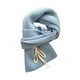 thumbnail image 2 of Bufanda elegante y suave para mujer, regalo de otoño, color liso, resistente al viento y al clima. Azul, 2 of 9