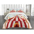 thumbnail image 3 of Ambesonne Circus Quilted Bedspread Set 3 Pcs, Circus Cloudy Sun Sky, King Size, Blue White Red, 3 of 5