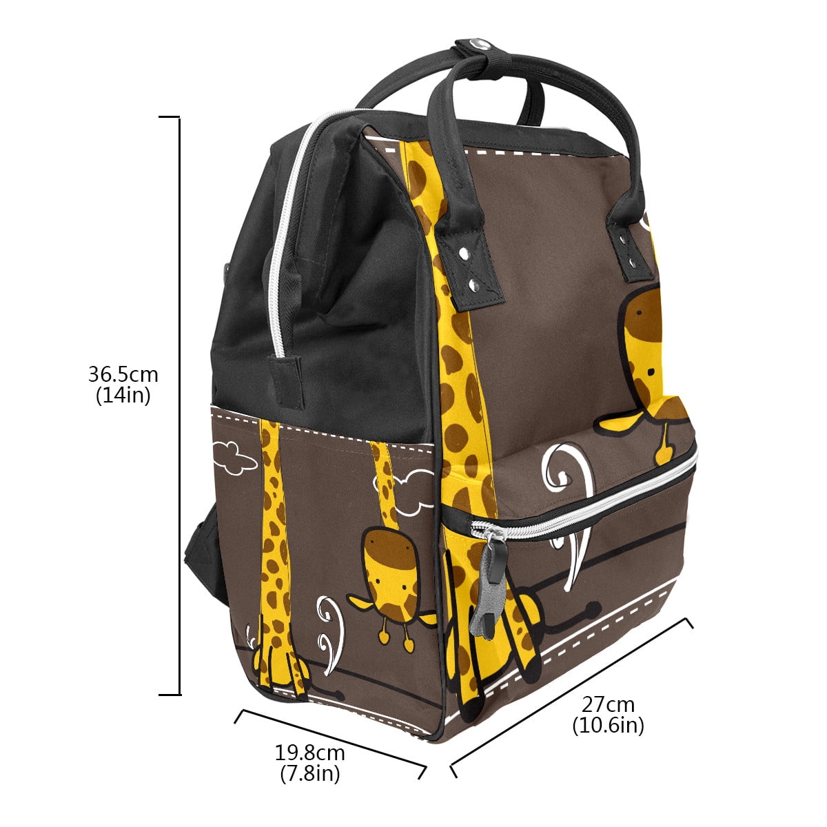 Women Backpack Diaper Bag Baby Nappy Bag, Funny Cartoon Giraffe Casual Travel Back Pack, Lightweight Maternity Large Capacity Stylish Outdoor Tote Bag for Men Women Mommy Dad Baby Boy Girl