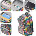 thumbnail image 4 of Pink and Yellow Tie Dye Pattern Backpack for School, Cute School Bag with Adjustable Shoulder Straps and Padded Back, 16.9"x12.6"x5.9", 4 of 5