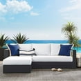 thumbnail image 2 of Modular Lounge Sectional Sofa Set, Gray White, Aluminum Metal, Outdoor Patio Balcony Cafe Bistro Garden Hospitality Restaurant, Modern Contemporary HB36635, 2 of 7