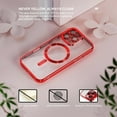 thumbnail image 3 of Dteck Magnetic Case with Tempered Screen Protector for iPhone 16 Pro,Shockproof TPU Transparent Case Compatible with MagSafe Full Camera Lens Protector Plating Back Cover,Red, 3 of 5