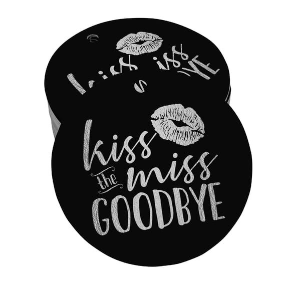 Inkdotpot Kiss The Miss Goodbye Bridal Shower Bottle Tag Real Silver Foil Favor Hang Tags Pack Of 50