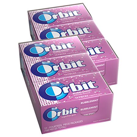 Orbit Bubblemint Sugarfree Gum  14 Piece (24 Pack)