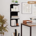 thumbnail image 5 of 4 Tier Wall Shelf Unit, Black Wall Shelf, Multifunctional Display Floating Shelf, Bedroom and Home Decor Organizer, 5 of 5