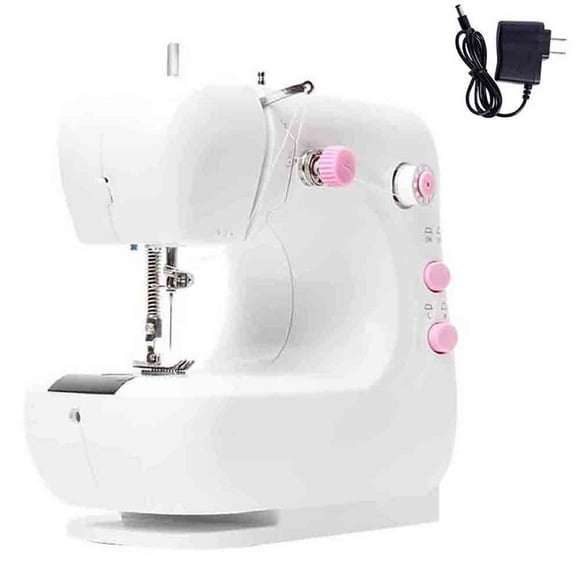 Foot Pedal Double Speed Control Machine with Overlock Sewing Machine Household Portable travel sewing machine easy to use for adults and children, mini electric embroidery machine