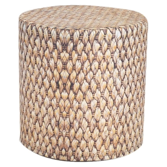 Outdoor Ottoman Pouf - Waterproof Foot Stool for Indoor and Outside Use, Round Footstool with Removable Cover, Living Room Decor & Patio Furniture, Made in Europe