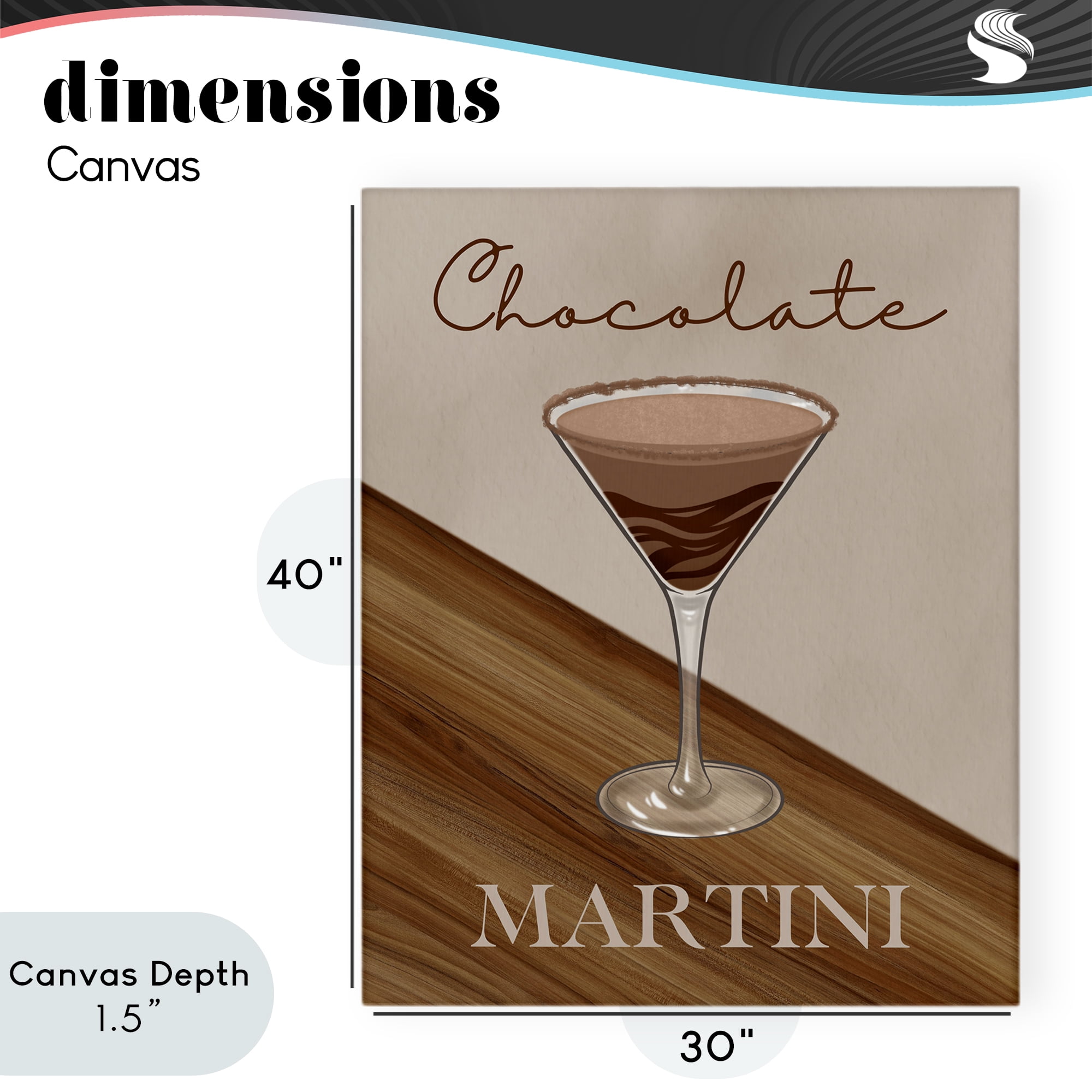 Stupell Industries Chocolate Martini on Brown Canvas Wall Art, design by Marcus Prime