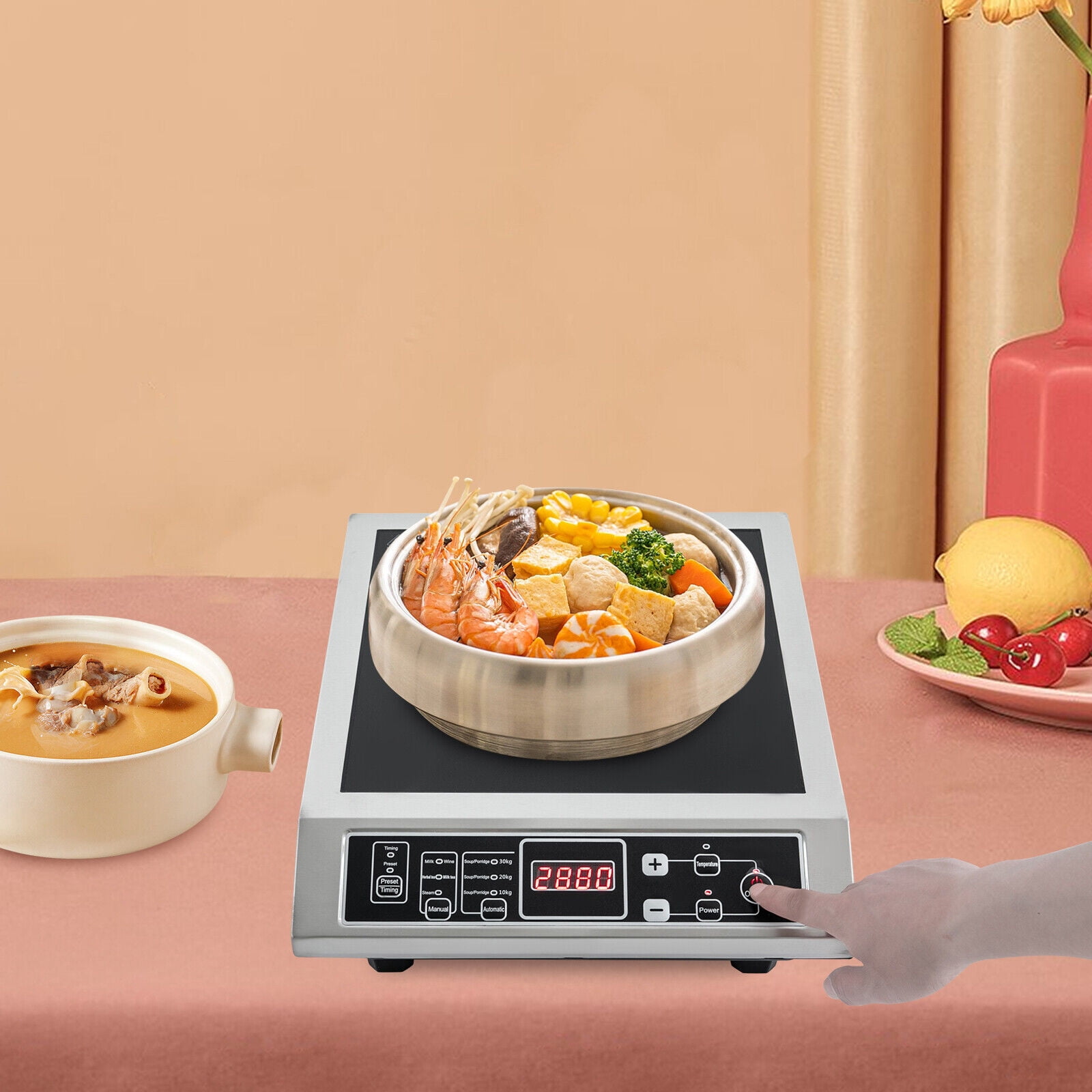 3500W Portable Kitchen Countertop Induction Cooktop Burner Electric Hot Stove