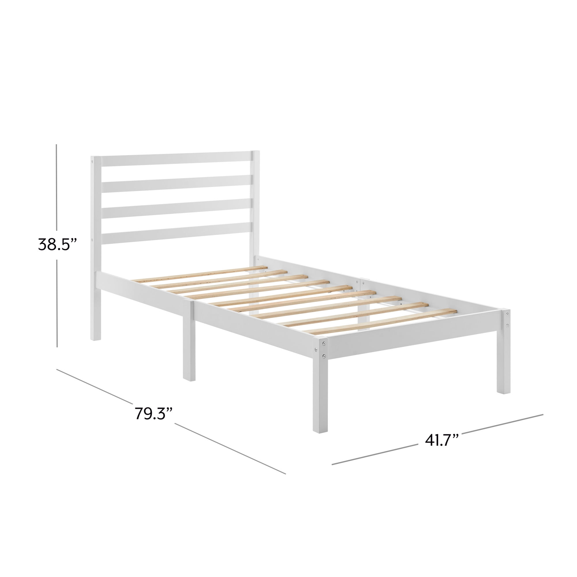 Mainstays Palmer Twin Platform Bed, White