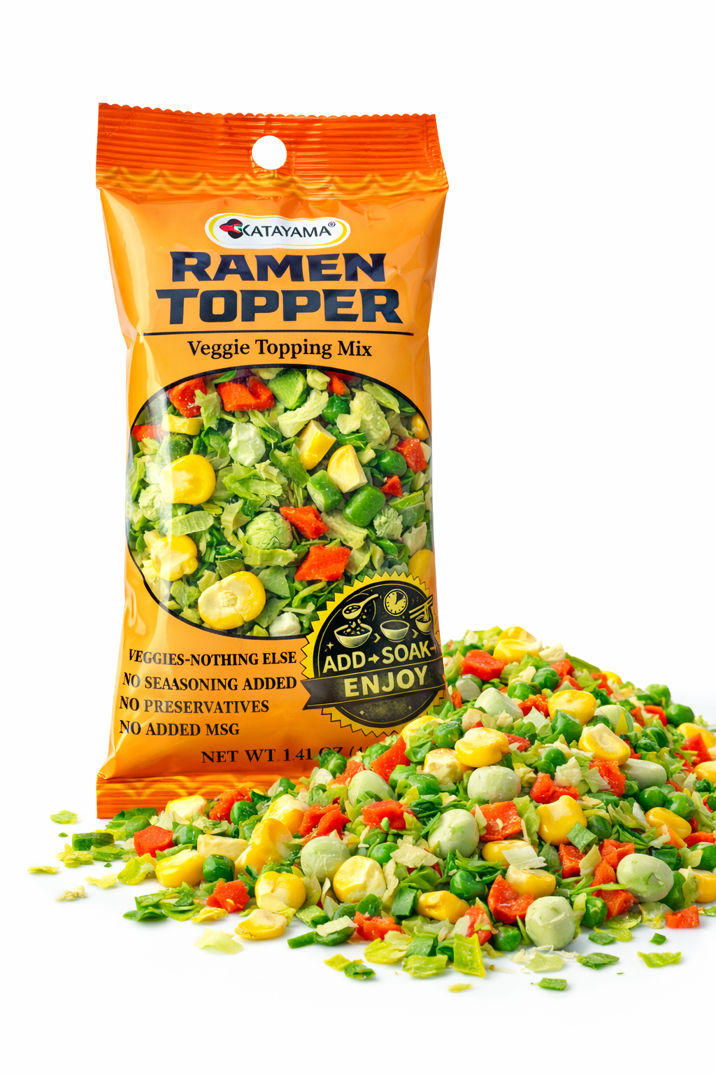 Katayama Ramen Topper Veggie Topping Mix Dried Vegetable Mix for Ramen, Noodles and Soup, 1.41 oz