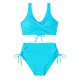 thumbnail image 4 of Trajes de baño Bouanq de cintura alta para mujer, monokini de dos piezas, traje de baño con cuello en V y espalda descubierta, conjunto de bikini fruncido con cobertura total., 4 of 6