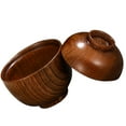 thumbnail image 5 of LEORX 1Pcs Food Service Bowl with Lid Wooden Light Brown Round Acid Jujube Wood for Home Use and Daily Dining, 5 of 8