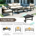 thumbnail image 4 of Multi-person Wood Outdoor Furniture Set 4 Pieces Patio Metal Conversation Sets Patio Sectional Sofa Set with Waterproof, Anti-rust and Anti-UV(Beige), 4 of 9
