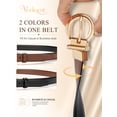 thumbnail image 5 of Vorliqent Womens Belts Reversible Leather Belts for Women Black Brown Belt for Jeans Dresses One Belt Reverse Two Side, 5 of 7