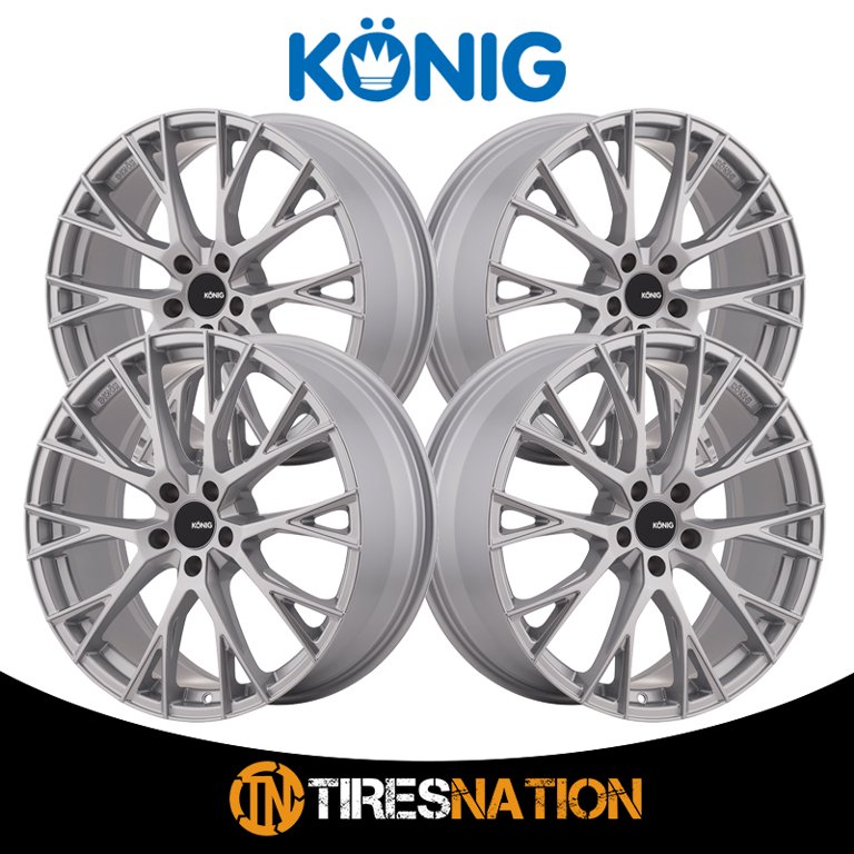 17x8 Konig 46S Interflow Metallic Silver Wheel 5x4.5 (45mm