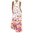 thumbnail image 1 of Robes d'Été pour Femmes Robe Maxi Sans Manches à Imprimé Col en V Robe de Soirée d'Été avec Poches, 1 of 4