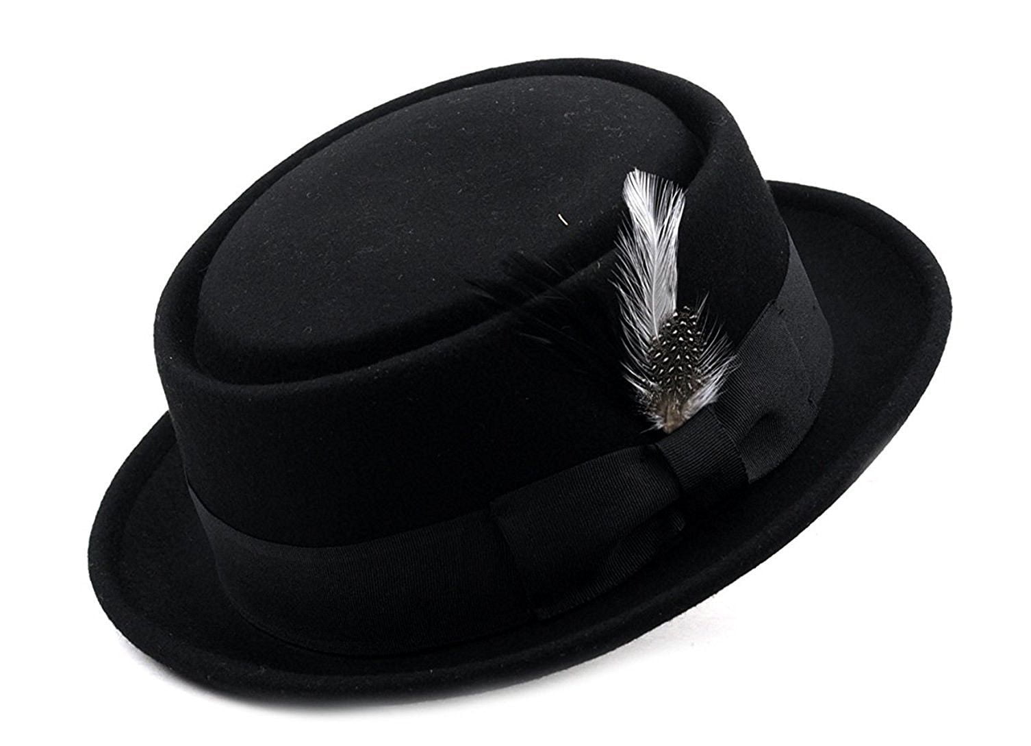 Pork Pie Hats for Men/Women 100% Wool Felt Hat Stout Porkpie Breaking Bad Hat Flat Top Fedora Hats Boater Derby Crushable