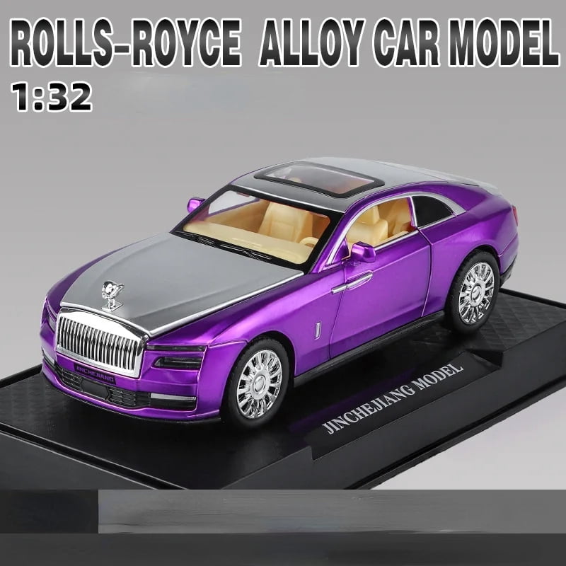 Modèles de Voitures en Alliage 1:32 Rouleaux Royce SPECTRE Jouets Simulation Métal Moulé sous Pression Jouet Lumineux Cadeaux pour Enfants Collection 848 Violet Sans Boîte