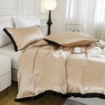 thumbnail image 4 of Move Over Satin Ruffle Duvet Cover Set King Khaki Silk Like Satin Ruffle Pattern Bedding Set No Filling, 4 of 7