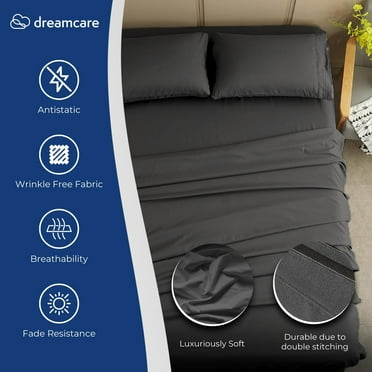 Twin XL Sheets Set Extra Long Deep Pocket Sheets Set 4 Piece Soft and Long Lasting 100% Fine Brushed Microfiber Polyester with Side Pocket Set, Gray