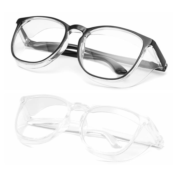 Alsenor Gafas de seguridad Gafas antivaho Gafas protectoras Bloqueo de luz azul Gafas de protección UV antipolvo para hombres y mujeres (paquete de 2 (nuevo leopardo+negro))