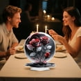 thumbnail image 5 of Valentine's Day Decor Red Rose Glass Globe Candle Holder Romantic Centerpiece Kissing Couple Scene Valentine Table Decor, 5 of 9